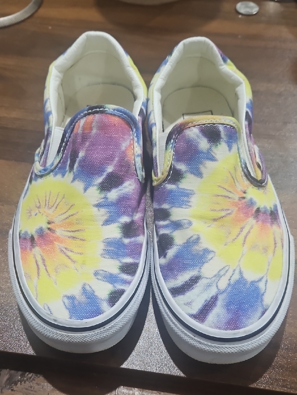 Vans Kids Tie-Dye Slip-On Sneakers - Yellow, Purple & Blue